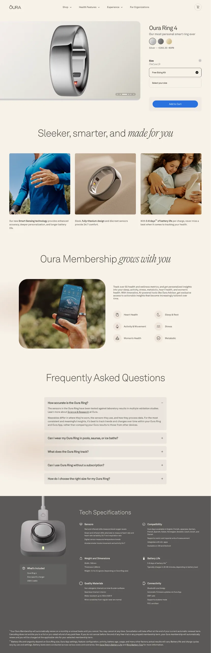 Oura — Silver desktop