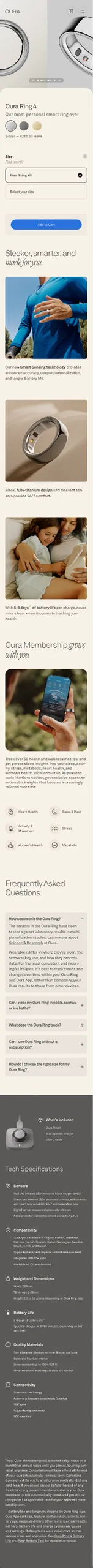 Oura — Silver mobile